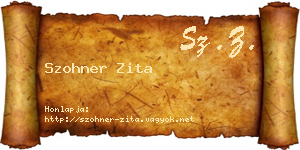 Szohner Zita névjegykártya