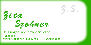 zita szohner business card